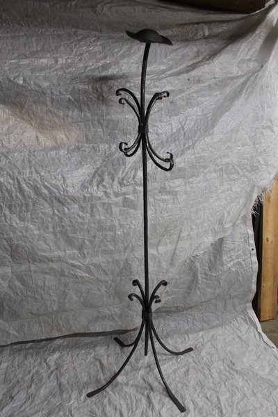 Wrought iron standing coat rack