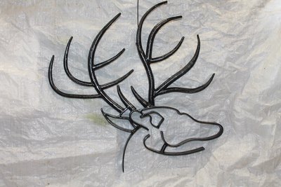 Wrought iron deer head silhouette