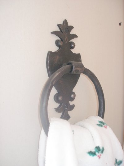 Wrought iron towel ring holder