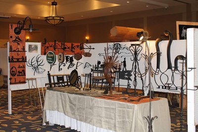 Exhibition booth showcasing wrought iron creations