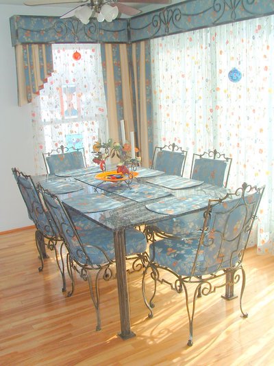 Wrought iron dining set with table and chairs