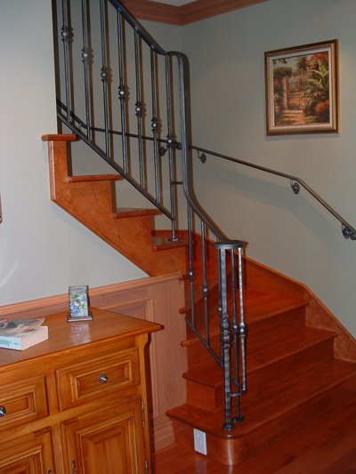 Classic staircase railing with ball-top balusters