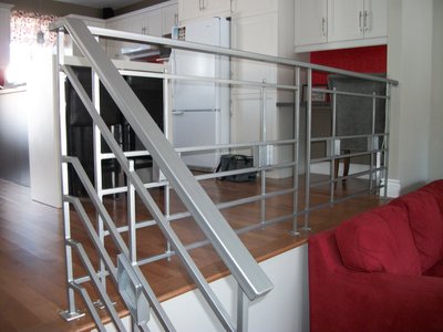 Modern staircase railing with horizontal bars